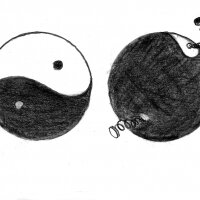 'Yin and Yang', pencil on paper, 29x21cm. 